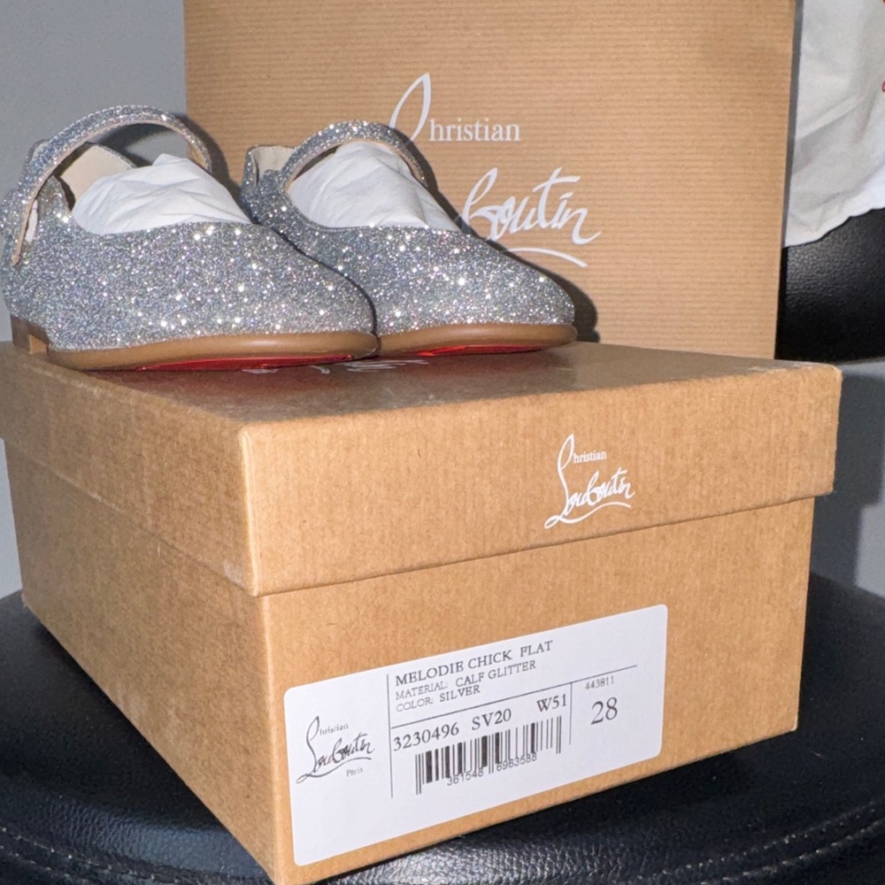 Christian Louboutin Glitter Mary Jane Flats